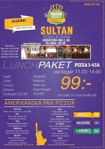 Pizzera Sultan Meny 1