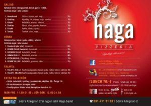 Haga Pizzeria Meny
